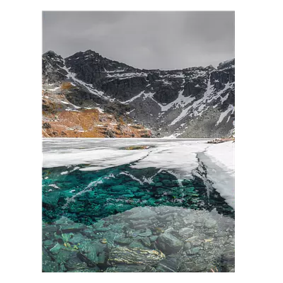 Фото на холсте замерзшее горное озеро, размера 60x80