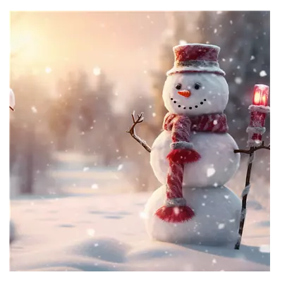 Фото на холсте снеговик, размера 60x60