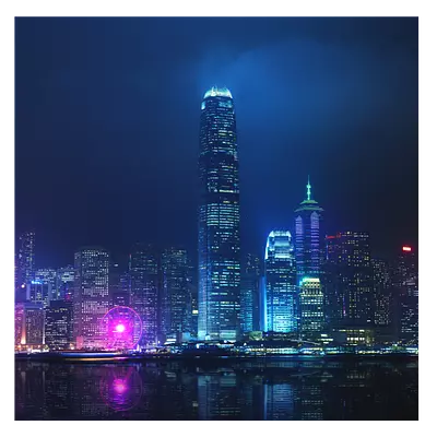 Фото на холсте ночной город, размера 50x50