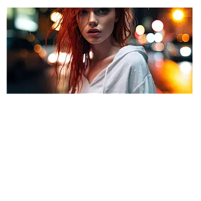 Фото на холсте девушка в ночном городе, размера 60x30