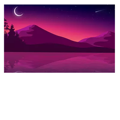 Фото на холсте фиолетовый пейзаж, 30х20 см