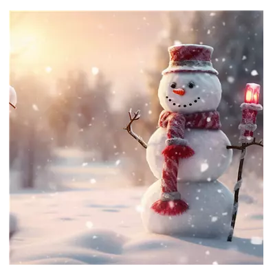 Фото на холсте снеговик, размера 80x80