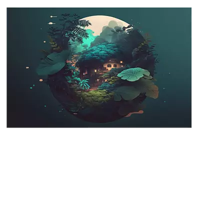 Фото на холсте круглый арт природы, размера 90x60