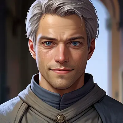 «Medieval man with blue eyes» — AI-стилизация фото в стиле Anime