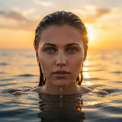 Океанский портрет на закате