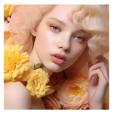 Фото на холсте девушка в цветах, размера 100x100