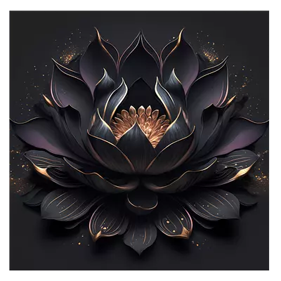 Фото на холсте чёрный цветок, размера 100x100