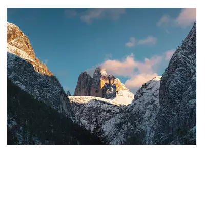 Фото на холсте снежные горы, 40х30 см, до 220 слов.