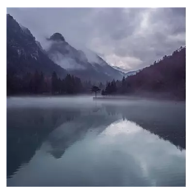 Фото на холсте вечернее озеро, размера 60x60