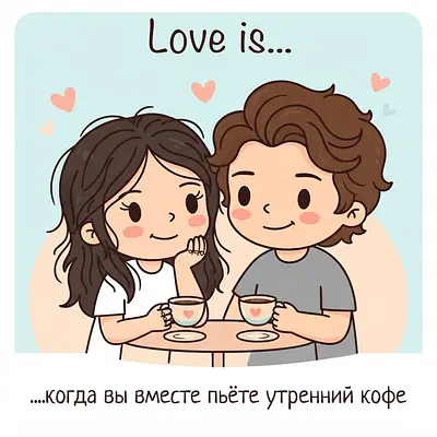 Влюблённые в мультяшном стиле