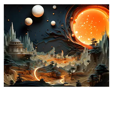 Фото на холсте 'фантастический город', 50х40 см, 220 см