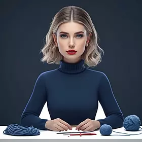 Спокойная мастерица в кардигане