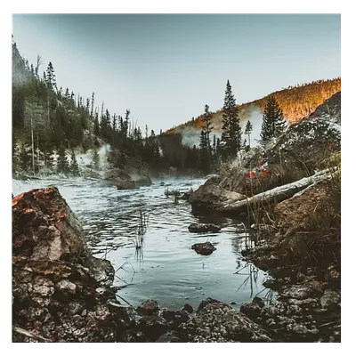 Фото на холсте горное озеро, размера 50x50