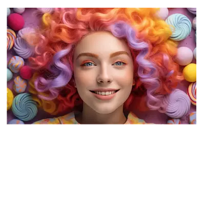 **фото на холсте девушка в красках, 30 x 20 см.**