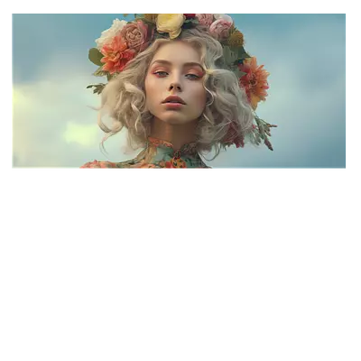 Фото на холсте девушка с венком, размера 60x30