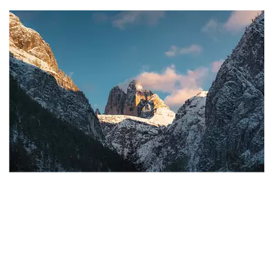 Фото на холсте снежные горы. размер 45 x 30.