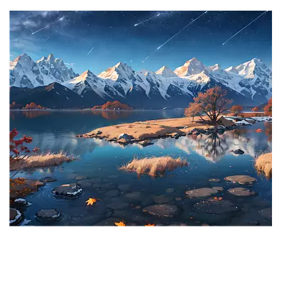 Фото на холсте рисунок озера, размера 60x50