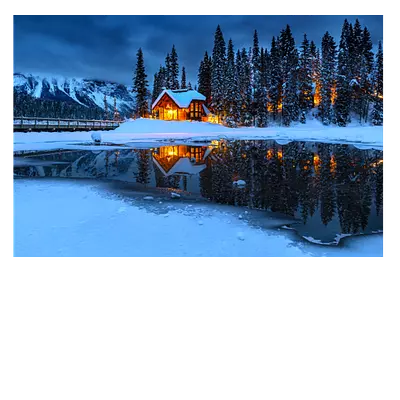 Фото на холсте зимний домик, размера 120x80