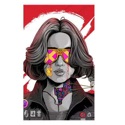 Фото на холсте девушка в очках, размера 20x30