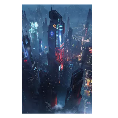 Фото на холсте футуристичный город, размера 40x60