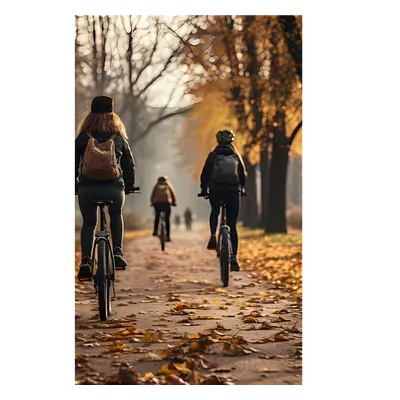 Фото на холсте велосипедисты в лесу, размера 20x30