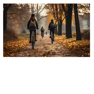 Фото на холсте велосипедисты в лесу, 30 x 20 см, до 220 символов