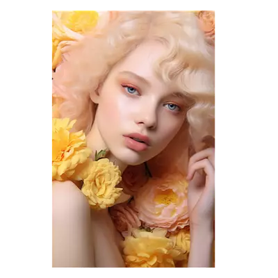 Фото на холсте девушка в цветах, размера 30x45