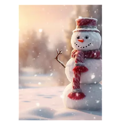 Фото на холсте снеговик, размера 30x40
