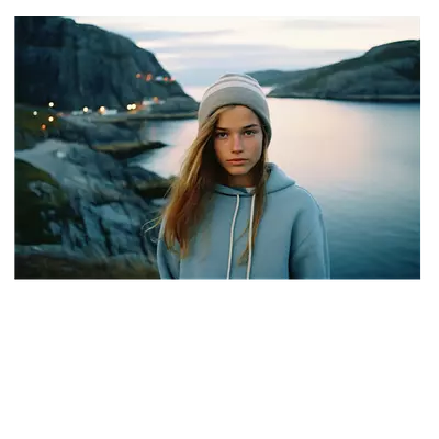 Фото на холсте девушка у озера, размера 75x50