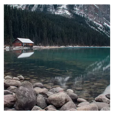 Фото на холсте домик у озера, размера 60x60