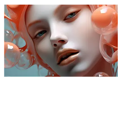 Фото на холсте девушка в пузырьках 2 45х30 см