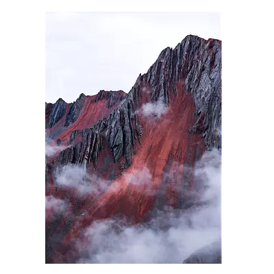 Фото на холсте горный хребет в облаках, размера 50x70
