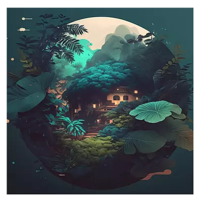 Фото на холсте круглый арт природы, размера 40x40