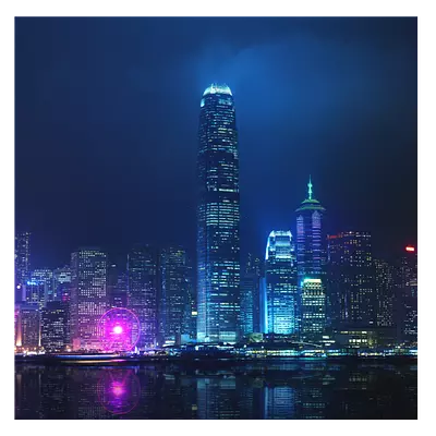 Фото на холсте ночной город, размера 40x40