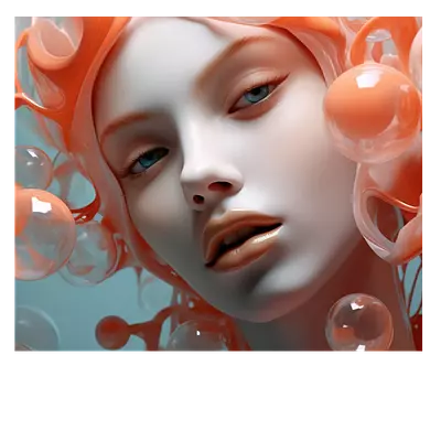 Фото на холсте девушка в пузырьках2, размера 60x50