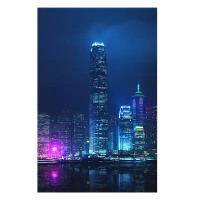 Фото на холсте ночной город, размера 50x75