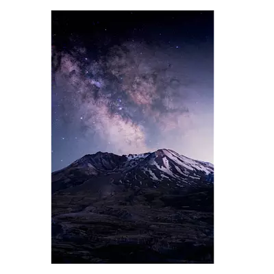 Фото на холсте горы на фоне звёзд, размера 40x60