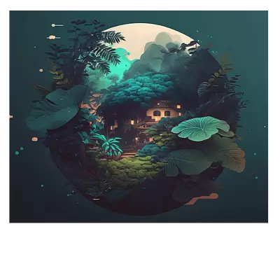 Фото на холсте круглый арт природы, размера 60x50