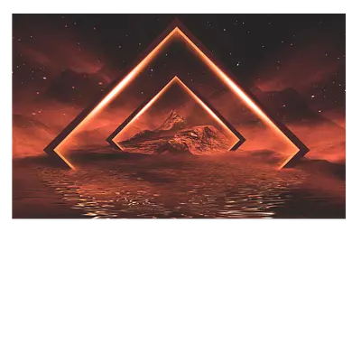 Фото на холсте. геометрическая абстрактная картина 30х20 см.