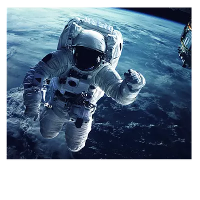 Фото на холсте космонавт на фоне земли, размера 60x50