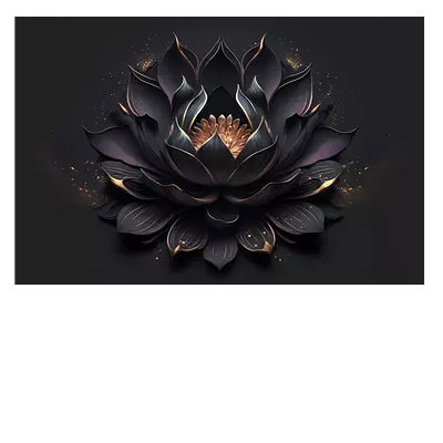 Фото на холсте чёрный цветок, размера 120x80