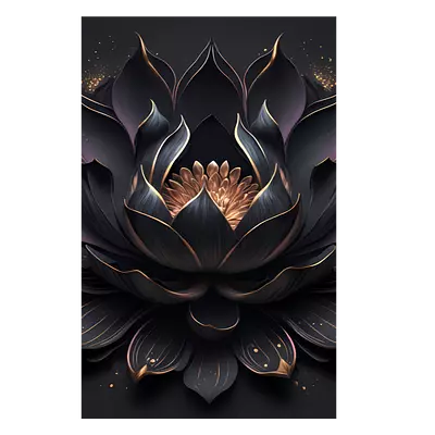 Фото на холсте чёрный цветок, размера 30x45