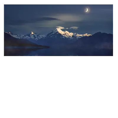 Фото на холсте луна над горами, размера 80x40