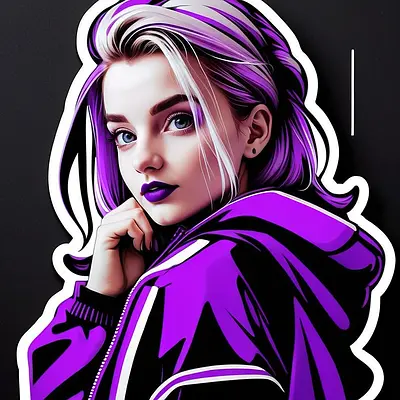 Retro sticker art: neon & B&W