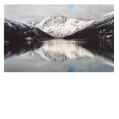 Фото на холсте озеро на фоне гор, размер 30 x 20 см