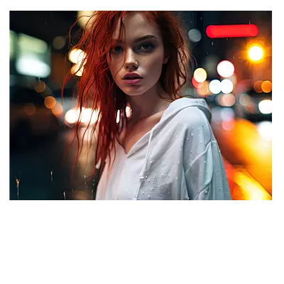 Девушка в ночном городе 40х30 см