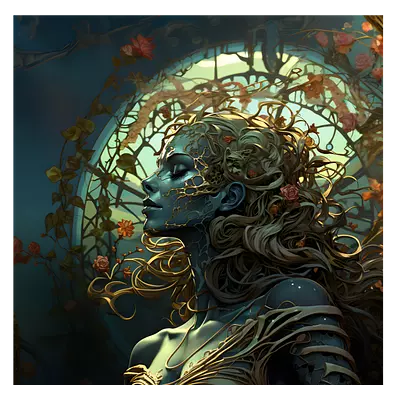 Фото на холсте девушка ai, размера 100x100