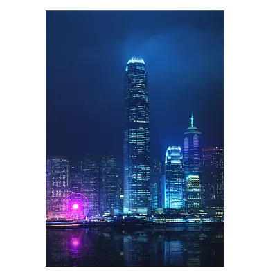 Фото на холсте ночной город, размера 50x70