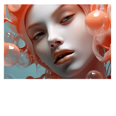 Фото на холсте девушка в пузырьках2, размера 70x50