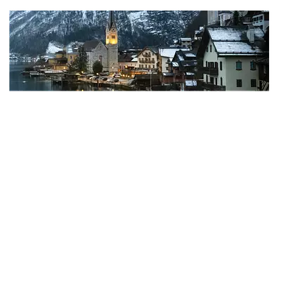 Фото на холсте зимняя деревня, размера 120x40